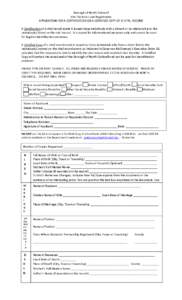 Borough of North Caldwell Vital Statistics and Registration APPLICATION FOR A CERTIFICATION OR A CERTIFIED COPY OF A VITAL RECORD A Certification of a vital record event is issued those individuals with a distant or no r