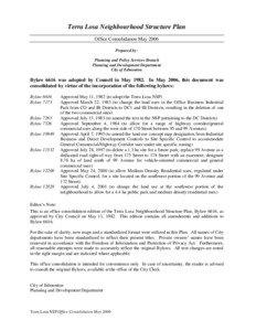 Terra Losa Neighbourhood Structure Plan Office Consolidation May 2006 Prepared by: