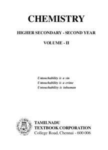 CHEMISTRY HIGHER SECONDARY - SECOND YEAR VOLUME - II