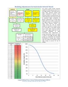 Modeling Adjustments for Bark Beetle Infested Stands The critical surface fireline intensity needed to initiate passive crown fire in red stage canopy is much lower due to lower foliar moisture content and higher probabi