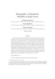 Demographic vs Expenditure Flexibility in Engel Curves Panayiota Lyssiotou University of Cyprus, POBox 20537, 1678 Nicosia, Cyprus ()  Panos Pashardes