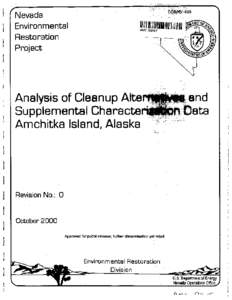 Analysis of Cleanup Alternatives and Supplemental Characterization Data, Amchitka Island, Alaska