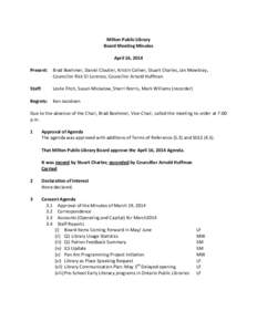 Milton Public Library Board Meeting Minutes