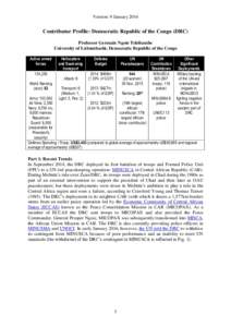 Version: 9 JanuaryContributor Profile: Democratic Republic of the Congo (DRC) Professor Germain Ngoie Tshibambe University of Lubumbashi, Democratic Republic of the Congo Active armed
