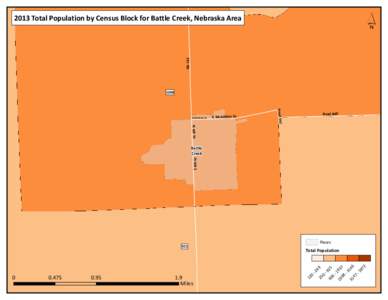 ´  NE[removed]Total Population by Census Block for Battle Creek, Nebraska Area