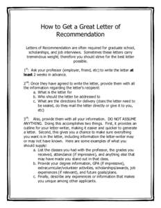 How to Get a Great Letter of Recommendation