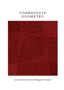 COORDINATE GEOMETRY Lines • Circles • Curves • Tangents • Normals  COORDINATE GEOMETRY