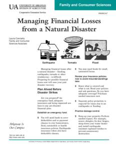 Managing Financial Losses from a Natural Disaster - FSHEC-67
