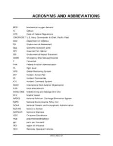 ACRONYMS AND ABBREVIATIONS BOD biochemical oxygen demand  C