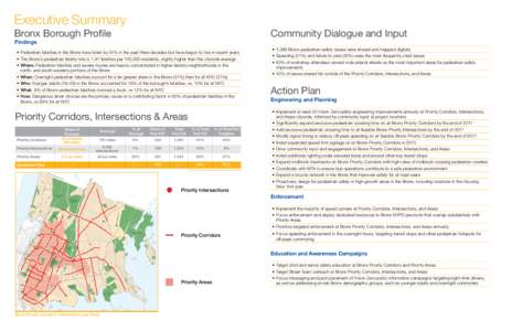 Executive Summary Community Dialogue and Input Bronx Borough Profile Findings