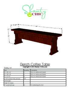 Bench Coffee Table Supply List Copyright © 2015 Shanty-2-Chic.com  Item