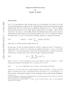 Integrals of Borcherds forms by Stephen S. Kudla1 arXiv:math.NT[removed]v1 21 Oct 2001