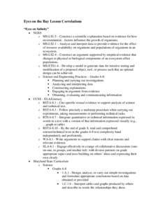 Eyes on the Bay Lesson Correlations