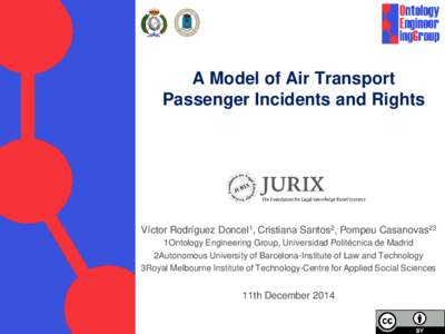 A Model of Air Transport Passenger Incidents and Rights Víctor Rodríguez Doncel1, Cristiana Santos2, Pompeu Casanovas23 1Ontology Engineering Group, Universidad Politécnica de Madrid 2Autonomous University of Barcelon