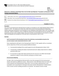 MONTGOMERY COUNTY PLANNING DEPARTMENT THE MARYLAND-NATIONAL CAPITAL PARK AND PLANNING COMMISSION MCPB Item No. 3 Date: [removed]