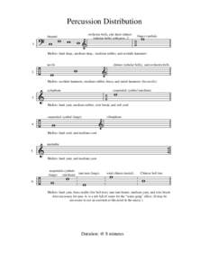 Percussion Distribution orchestra bells, and share chimes (tubular bells) with perc. 2 timpani