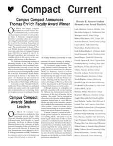 Compact Current Campus Compact Announces Thomas Ehrlich Faculty Award Winner O