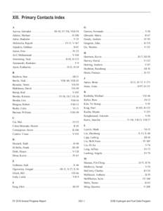 Primary Contacts Index - DOE Hydrogen and Fuel Cells Program FY 2014 Annual Progress Report