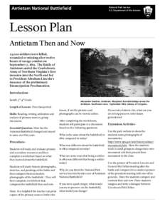 Antietam National Battlefield  National Park Service U.S. Department of the Interior  Lesson Plan