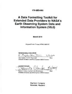 This page intentionally left blank.  Preface This document describes the Metadata and Time/Date (MTD) Tools that are extracted from the Science Data Processing (SDP) Toolkit for the Earth Observing System Data and Info