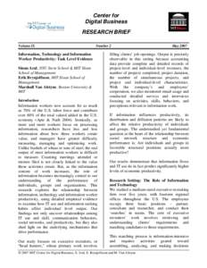 Business / Economic growth / Erik Brynjolfsson / Marshall Van Alstyne / Email / Productivity / MIT Sloan School of Management / Knowledge worker / Massachusetts / Massachusetts Institute of Technology / Technology / MIT Center for Digital Business
