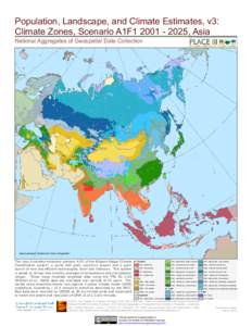 Population, Landscape, and Climate Estimates, v3: Climate Zones, Scenario A1F1, Asia National Aggregates of Geospatial Data Collection Asia Lambert Conformal Conic Projection