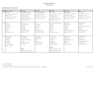 SHUTTLE MENU STS-125 (Stow by Person) GREG JOHNSON, PLT (YELLOW) Meal Days 1* , 7 & 12** A