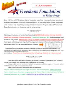 FREEDOMS FOUNDATION GUIDELINES