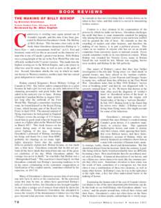 BOOK REVIEWS THE MAKING OF BILLY BISHOP by Brereton Greenhous Toronto: Dundur n Press, 232 pages, $[removed]Reviewed by Dr. Allan English