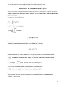 Gabriel Alberto Ventura García (FIME Xalapa), Universidad Veracruzana (UV)  Demostración de la Transformada de Laplace