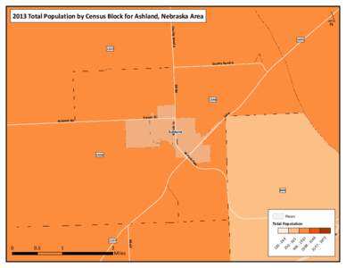 ´  2013 Total Population by Census Block for Ashland, Nebraska Area County Road[removed]