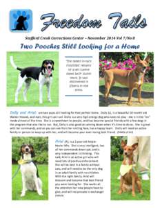 Stafford Creek Corrections Center – November 2014 Vol 7/No 8  Two Pooches Still Looking for a Home The oldest in-tact fossilized remains of a pet canine