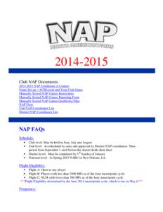 [removed]Club NAP Documents: [removed]NAP Conditions of Contest Game Set-up – ACBLscore and Your Club Game Manually Scored NAP Games Instructions Manually Scored NAP Games Reporting Form