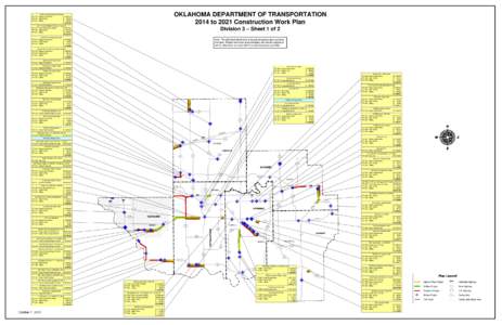 OKLAHOMA DEPARTMENT OF TRANSPORTATION 2014 to 2021 Construction Work Plan SH-99 over Sand & Unnamed Creeks FFY 2021 Bridge & Approaches $ 3,500,000