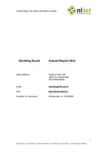 contributing to an open information society  Stichting NLnet Annual Report 2012