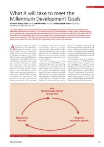 Millennium Development Goals / Poverty / International development / Maternal health / Sub-Saharan Africa / Jeffrey Sachs / Poverty reduction / Sanitation / United Nations Development Programme / Development / Socioeconomics / Economics