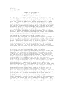 NR[removed]March 10, 1998 Summary of Statement of Eugene A. Ludwig Comptroller of the Currency Mr. Chairman and members of the Committee, I appreciate this