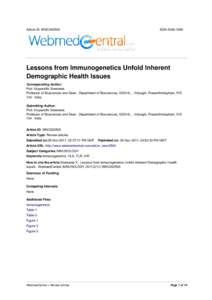 Article ID: WMC002500  ISSNLessons from Immunogenetics Unfold Inherent Demographic Health Issues