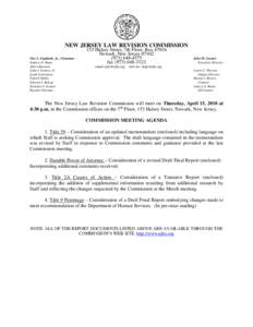 NEW JERSEY LAW REVISION COMMISSION Vito A. Gagliardi, Jr., Chairman Andrew O. Bunn Albert Burstein John J. Farmer, Jr. Linda Greenstein