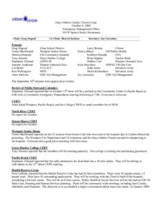 Disaster preparedness / Humanitarian aid / Occupational safety and health / Hoquiam /  Washington / American Red Cross / Grays Harbor / Federal Emergency Management Agency / Citizen Corps / The Salvation Army / Public safety / Emergency management / Prevention