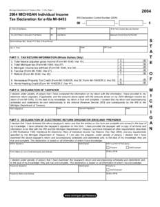 MI-8453, 2004 Michigan Individual Income Tax Declaration for e-file