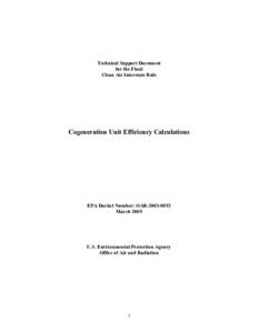 Cogeneration Unit Efficiency Calculations