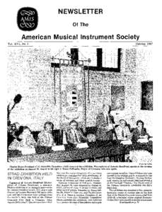 NEWSLETTER Of The American Musical Instrument Society Vol. XVI, No.3