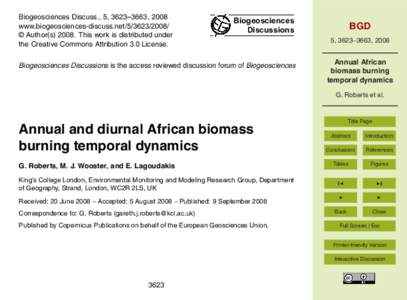 Biogeosciences Discuss., 5, 3623–3663, 2008 www.biogeosciences-discuss.net[removed]/ © Author(s[removed]This work is distributed under the Creative Commons Attribution 3.0 License.  Biogeosciences