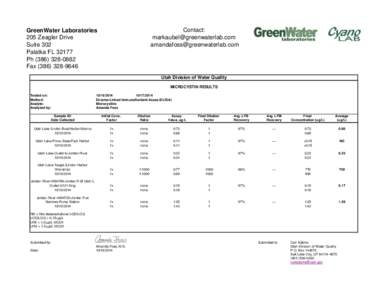 Contact: [removed] [removed] GreenWater Laboratories 205 Zeagler Drive