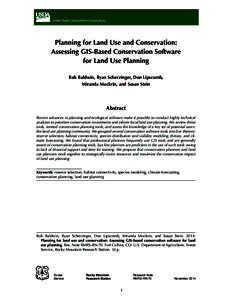 Research Note RMRS-RN-70. NovemberUnited States Department of Agriculture Planning for Land Use and Conservation: Assessing GIS-Based Conservation Software for Land Use Planning