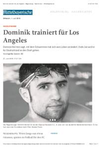 Dominik trainiert für Los Angeles - Regensburg - Nachrichten - Mittelbayerische:20 REGENSBURG - NACHRICHTEN Mittwoch, 1. Juli 2015