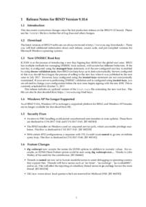 1  Release Notes for BIND Version