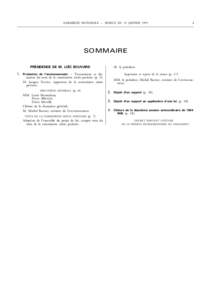 ASSEMBLÉE NATIONALE – SÉANCE DU 19 JANVIER[removed]SOMMAIRE PRÉSIDENCE DE M. LOÏC BOUVARD