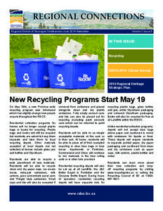 REGIONAL CONNECTIONS Regional District of Okanagan-Similkameen June 2014 Newsletter Volume 2 Issue 5  IN THIS ISSUE: